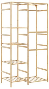bambusz ruhaállvány polcokkal 100x50x184,5 cm