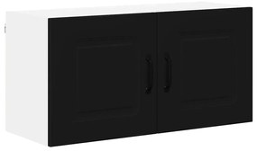 Fali konyhaszekrény polcokkal Fekete 80 x 31 x 40 cm Faanyag