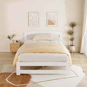 Ágy ágyráccsal, fehér, 120x200, AZRA