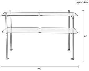 Világoskék fém polcos állvány 100x62 cm River – Zuiver