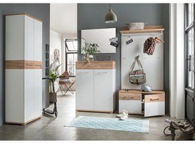 Fehér-natúr színű fiókos cipőtartó tölgyfa dekorral Topix – Germania