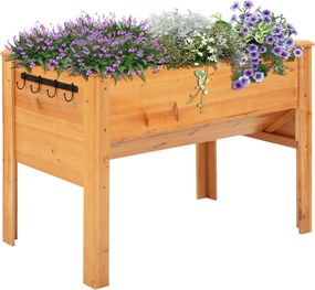 Outsunny Faemelt Virágosláda Herb Ültető Virágcserép Levegőztető Nyílással és Horgokkal | Aosom