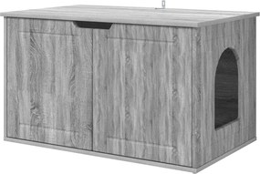 vidaXL Macska Ház Szürke Sonoma 85 x 55 x 50,5 cm Faanyag