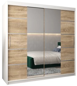 Ruhásszekrény 200 cm Verika 4 200 (fehér + szonoma tölgy). 1064306