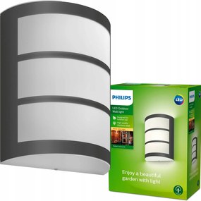 Kerti lámpa Led Homlokzati fali lámpa Python 3,8W IP44 Antracit Philips