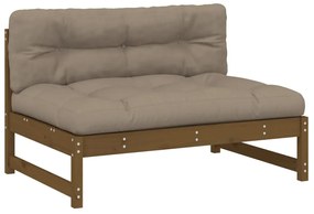 vidaXL mézbarna tömör fenyőfa középső kanapé 120 x 80 cm