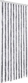 vidaXL szürke és fehér zsenília rovarfüggöny 90 x 200 cm
