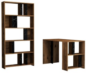 PC asztal polccal Limba (dió + fekete). 1088394