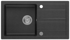 Sapho - Konyhai mosogató 77x44 cm gránit/fekete