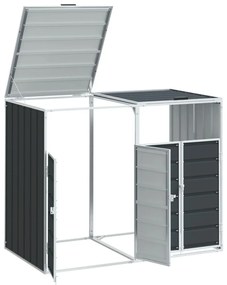 antracit acél kerekes szemetes tároló dupla tárolókhoz 138 x 79 x 117 cm