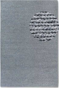 Hurkolt gyapjú szőnyeg 160x230cm, kézzel szőtt szürke egyszínű