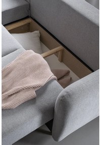 Scandic Lagom világosszürke kinyitható sarokkanapé, bal oldali - Miuform