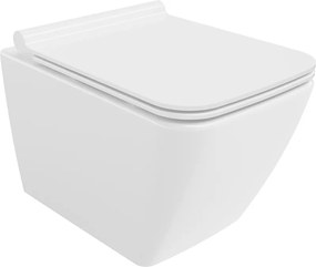 Mexen Vega Rimless WC csésze lassan záródó slim deszkával, duroplaszt, fényes fehér - 30654000