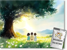 Fotótapéta Flizelina Tavasz Rét Gyerekek Barátság Barátok 312x219 ragasztó