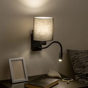 Brilagi - LED Fali lámpa NUBILA 1xE27/25W/230V + LED/3W fekete/antracit