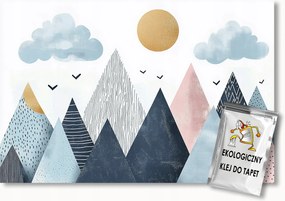 Fotótapéta Flizelina Gyerekek Tájkép Hegyek Felhők Nap 100x75 ragasztó