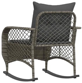szürke polyrattan kerti hintaszék párnával