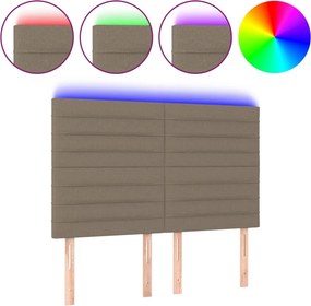 vidaXL tópszínű szövet LED-es fejtámla 144x5x118/128 cm