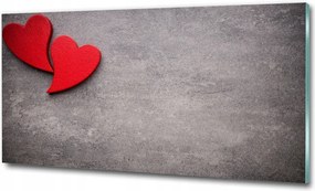 Fotó kép edzett üveg Piros szívek 125x50