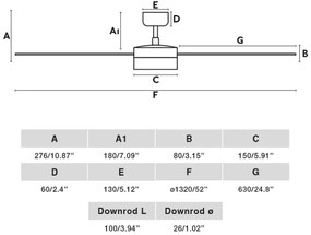 FARO 34355WT-1TW-LED Dimmelhető ventilátor RUDDER L 18W/230V fehér/bézs átm. 132 cm WT + távirányító