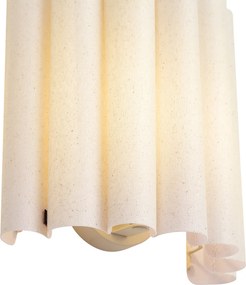 Japandi fali lámpa bézs vászonnal 26 cm - Scallop
