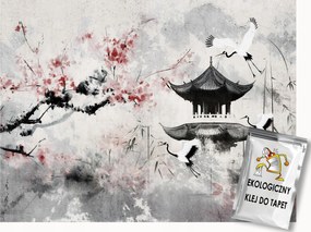 Fotótapéta Flizelina Tájkép Japán Ázsia Sakura Daru Pagoda 250x175 ragasztó