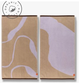 Levendula színű-világosbarna bio pamut törölköző szett 2 db-os 50x90 cm Nova Arte – Mette Ditmer Denmark