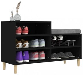 fekete szerelt fa cipősszekrény 102x36x60 cm