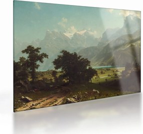 Üveg kép - Albert Bierstadt, Lake Lucerne, reprodukciók (70x50 cm)