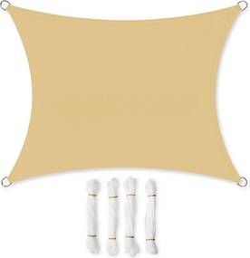 Napvitorla, 2x4m, 93% UV védelem, víz és időjárás álló, bézs
