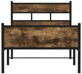 füstös tölgy színű szerelt fa ágykeret matrac nélkül 107x200 cm