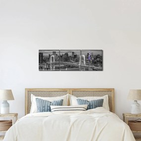 Kép - A nagyváros a lila toronnyal (órával) (90x30 cm)