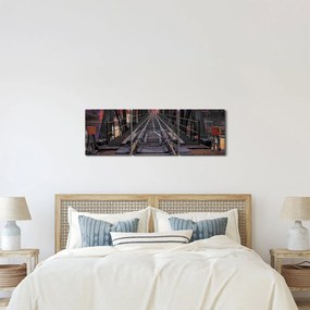 Egy vasúti híd képe (órával) (90x30 cm)