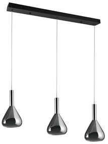 Fekete LED függőlámpa üveg búrával Cipera – CINQUE