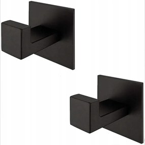 2x Akasztós öntapadós törölközőtartó akasztó fekete