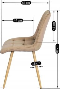 Szék bézs színben, bársony kárpittal RODRI