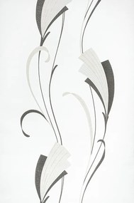 Fekete legyező mintás tapéta (6736-20)