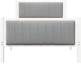 Ágykeret Fehér és világosszürke 100 x 200 cm Tömör fenyőfa