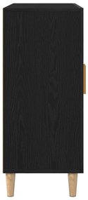 Oldalbord Fekete tölgy 90x34x80 cm Műgyanta fa