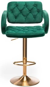HR8403W Sötétzöld modern velúr szék arany lábbal