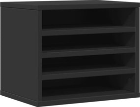 vidaXL fekete szerelt fa asztali szervező 36 x 26 x 29,5 cm