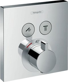 Hansgrohe Shower Select, rejtett termosztatikus csaptelep, 2 kimenethez, króm, 15763000