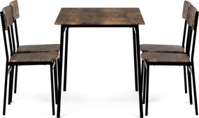 Étkezőgarnitúra 4 székkel 110 × 70 × 76 cm MDF öreg fa AUT-O2155 OLW