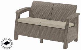 Kerti bútor Keter Corfu love seat kétszemélyes kanapé, cappuccino szín