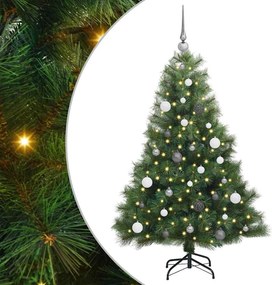 vidaXL Mű karácsonyfa 150 LED-del állvánnyal Zöld 150 cm PE és PVC