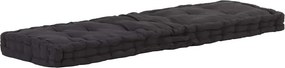 vidaXL fekete pamut raklappadló-párna 120 x 40 x 7 cm