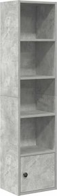vidaXL betonszürke szerelt fa könyvespolc 31x24x127 cm