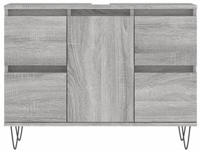 Szürke sonoma színű szerelt fa mosdószekrény 80 x 33 x 60 cm