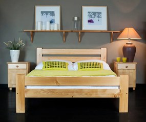 AMI nábytek Fenyőfa ágy Neli 120x200 cm, éger színben