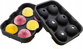 Szilikon Jégforma XXL Nagy Jéggolyók Whiskey Fekete Minőségi Tölcsér